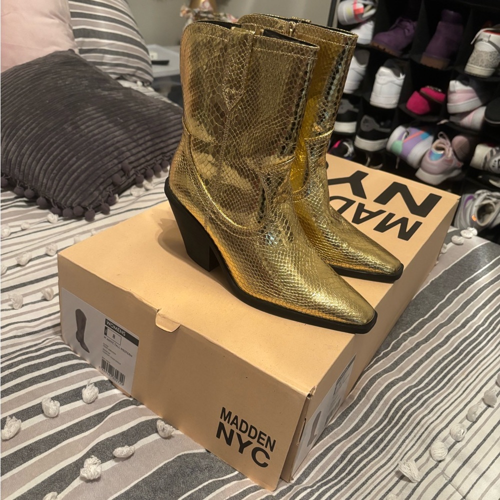 Gold Ankle Boots